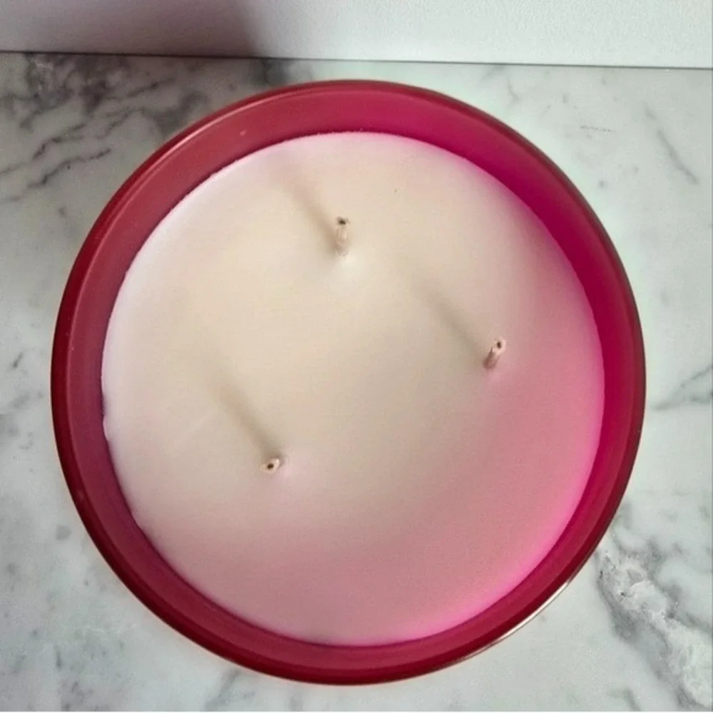 Bath & Body Works, New, Bubbly Rose 3 Wick Scented Essential Oil Candle